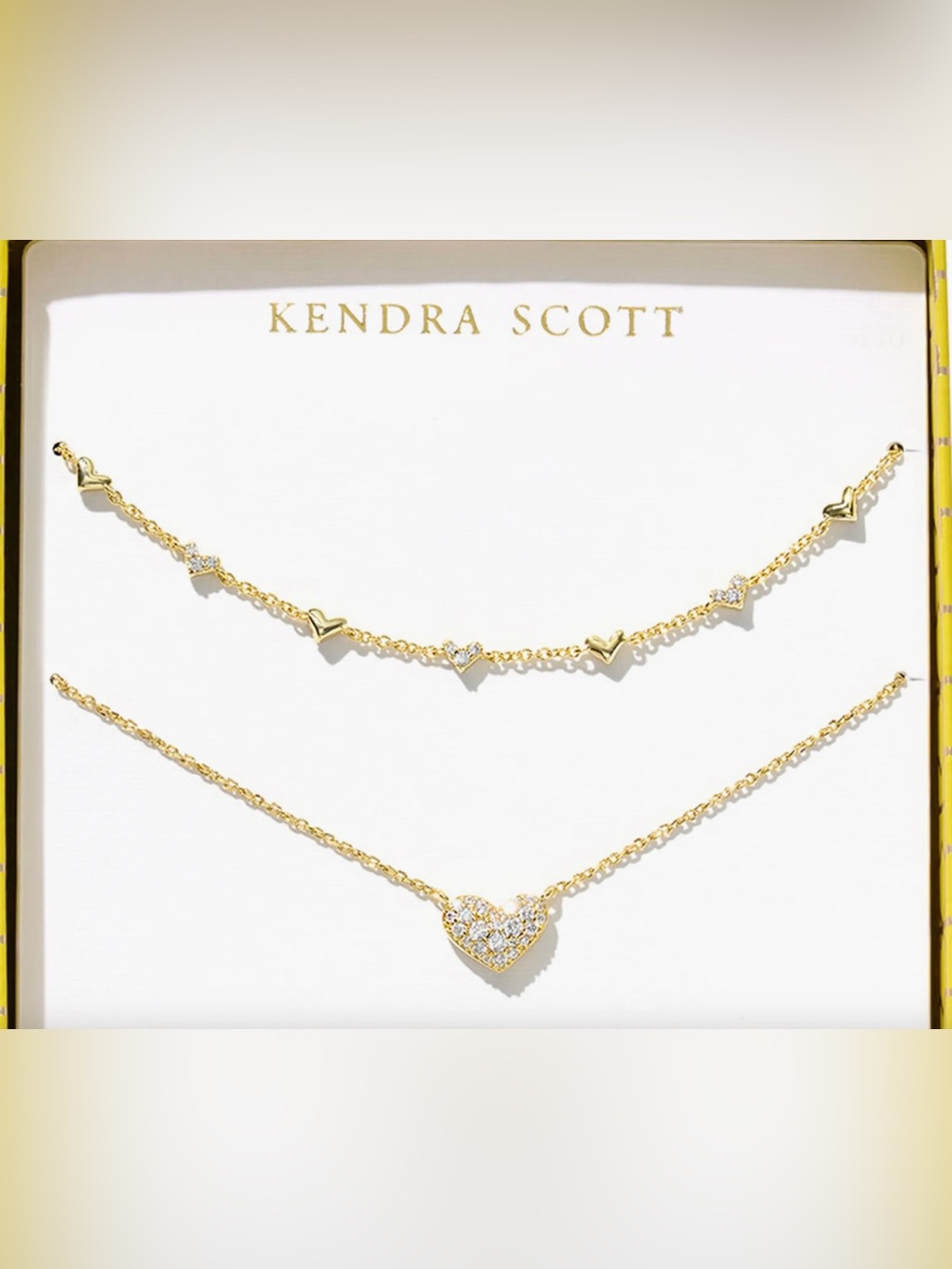 Kendra Scott Gold Layered Heart Necklace Set - Picture 1 of 8